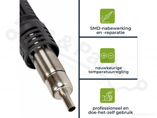 Adjustable 2-in-1 soldering station with 60W soldering iron and 300W hot ai